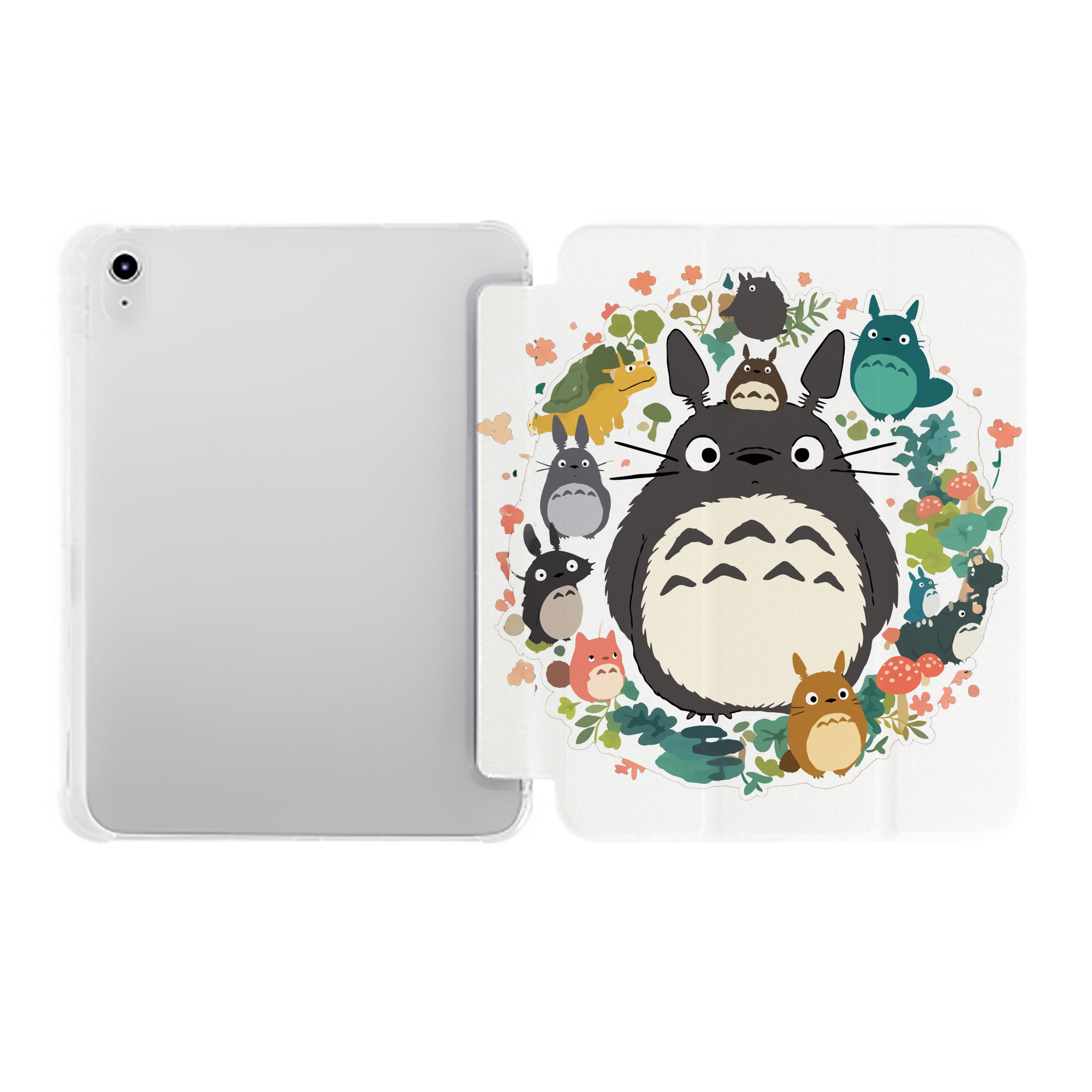 （画像用） となりのトトロ 草壁メイ 草壁サツキ My Neighbor Totoro Satsuki Kusakabe Mei Kusakabe IPad ケース ペン収納付き 三つ折りスタンド PUレザー×シリコン 対応機種9.5/10.5/10.9インチ